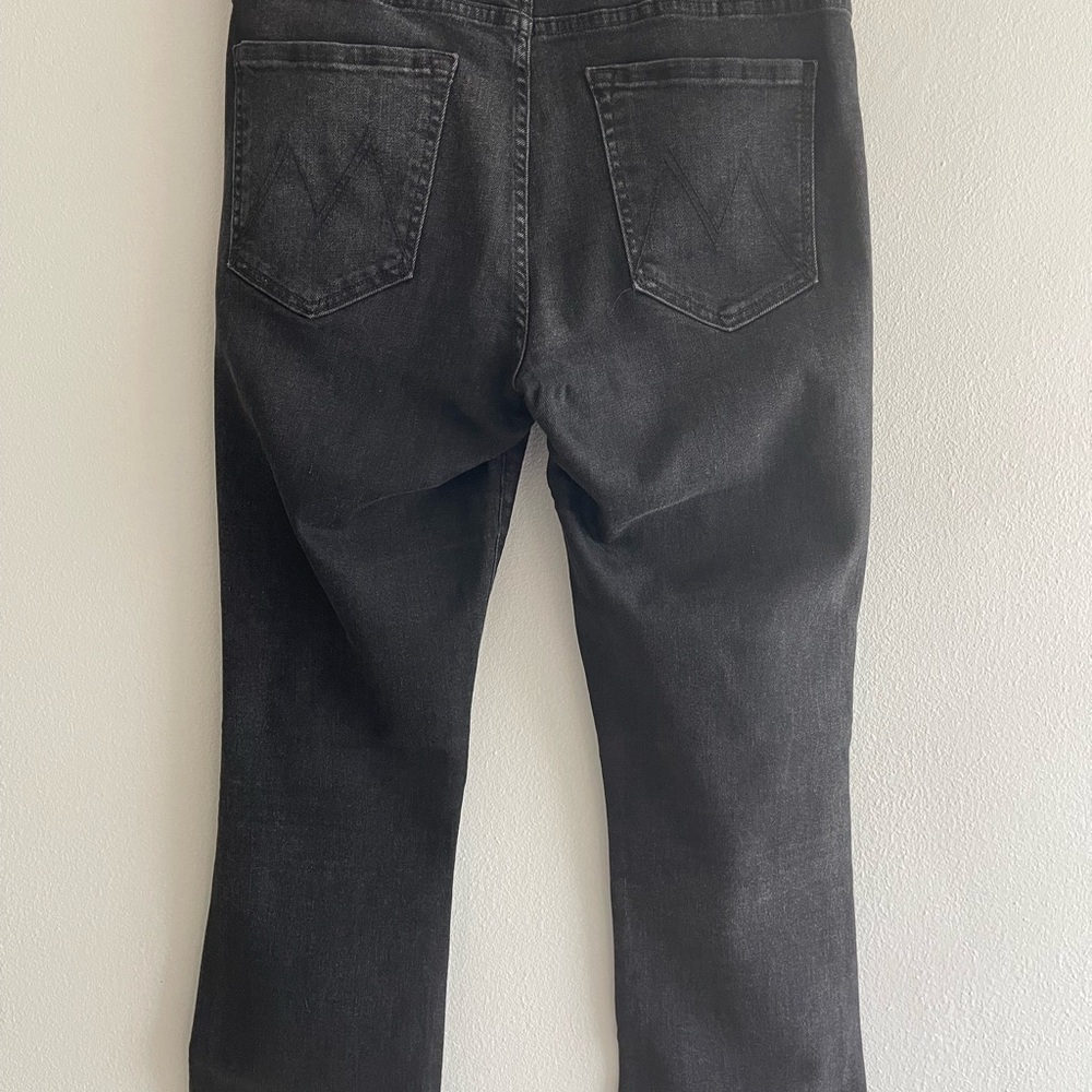 Mother The Insider High Waist Step Hem Crop Bootcut Jeans - Nighthawk Color - Picture 5 of 9